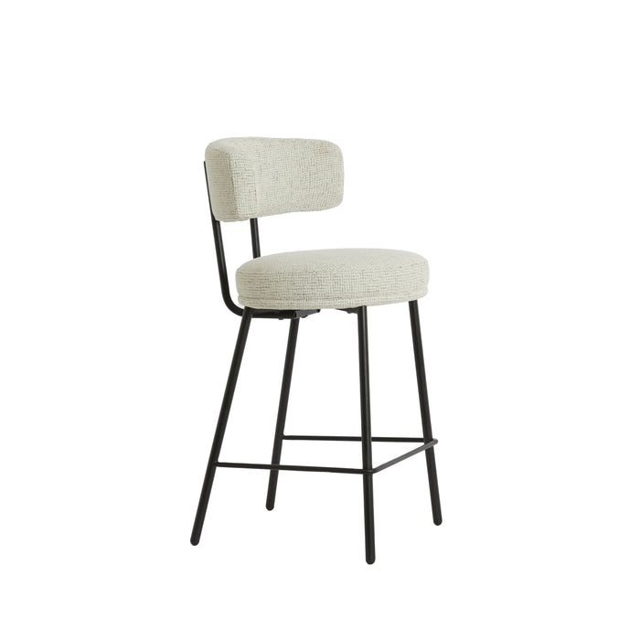 Light&living Barkruk 52,5x51x93 cm HARVIE crème+mat zwart