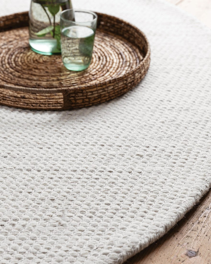 MUST Living Carpet Asuri round small,Ø150 cm, ivory, 80% wool 20% c...