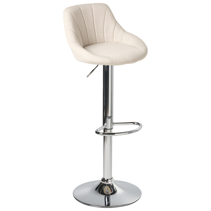 Beliani - LUCCA - Barkruk set van 2 - Lichtbeige - Stof