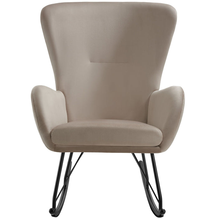 tectake® Schommelstoel Swing met stalen glijders en dikke bekleding