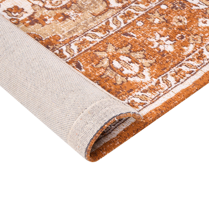 Beliani-HAYAT-Laagpolig vloerkleed-Oranje-200 x 300 cm-Katoen