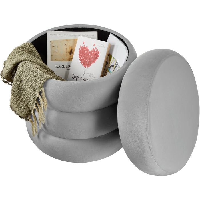 tectake® Hocker Altu, gestoffeerd, opbergruimte