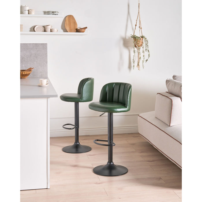 Beliani - VLORE - Barkruk set van 2 - Donkergroen - Kunstleer