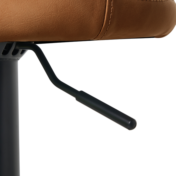 Beliani - MEEDER - Barkruk set van 2 - Goudbruin - Kunstleer