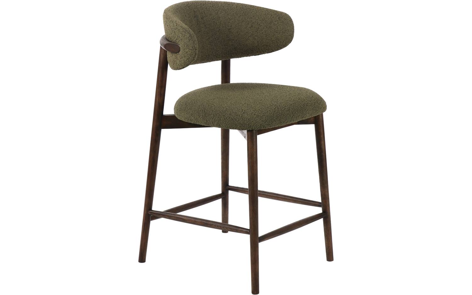 Goossens Counterstoel Diede, Counterstoel - groen Bouclé zonder