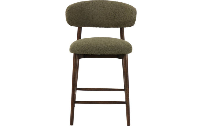 Goossens Counterstoel Diede, Counterstoel - groen Bouclé zonder