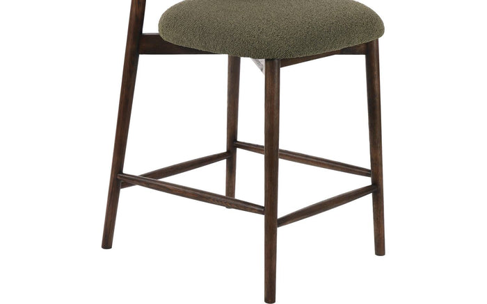 Goossens Counterstoel Diede, Counterstoel - groen Bouclé zonder