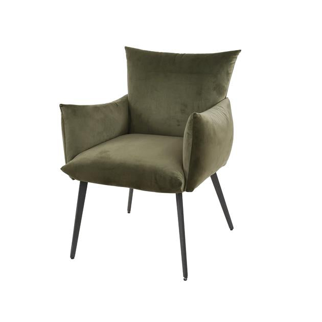 Hoyz Collection - Eetkamerfauteuil Lobby - Groen Velours
