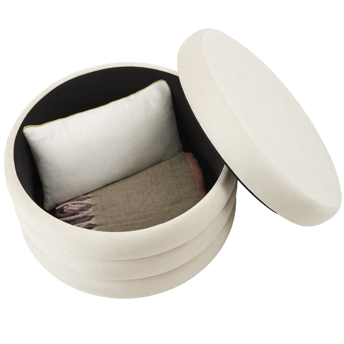 tectake® Hocker Altu XL, gestoffeerd, opbergruimte