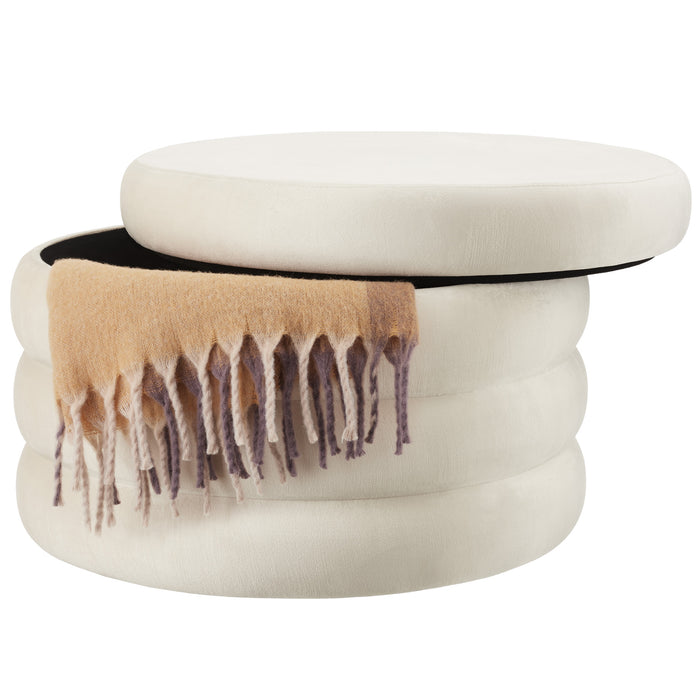 tectake® Hocker Altu XL, gestoffeerd, opbergruimte