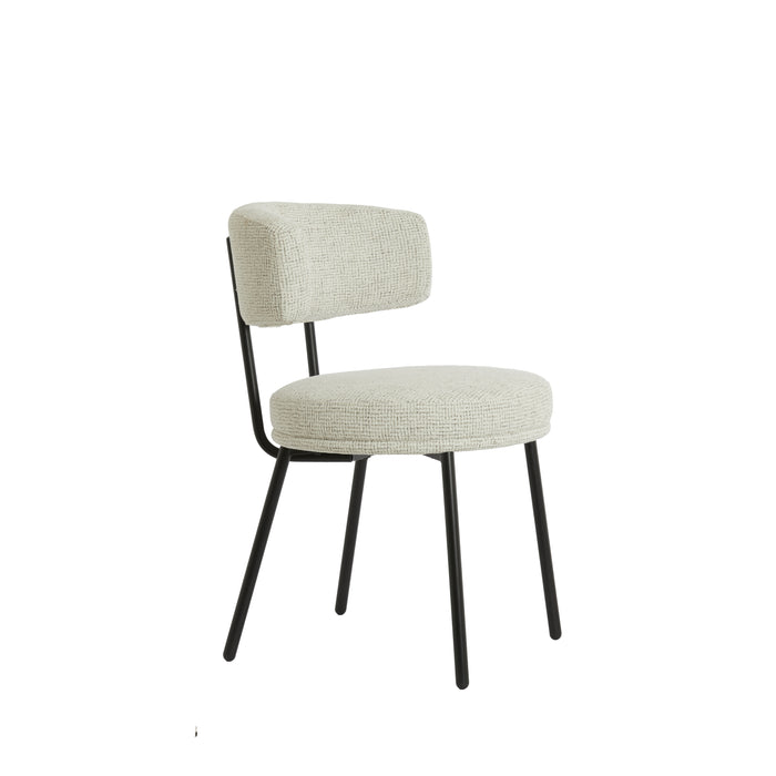 Light&living Eetkamerstoel 57x55x77 cm HARVIE crème+mat zwart