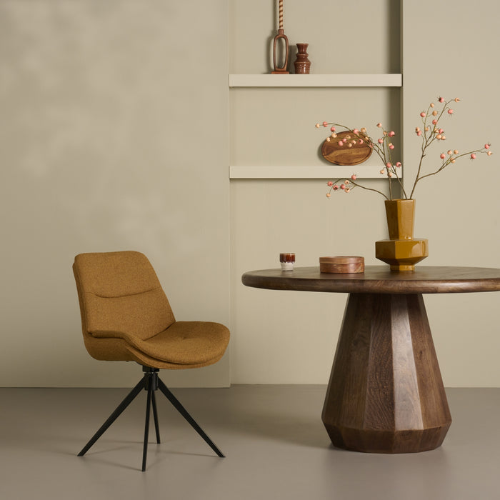 Eetkamerstoel Notion - Bruin - Textiel | Metaal