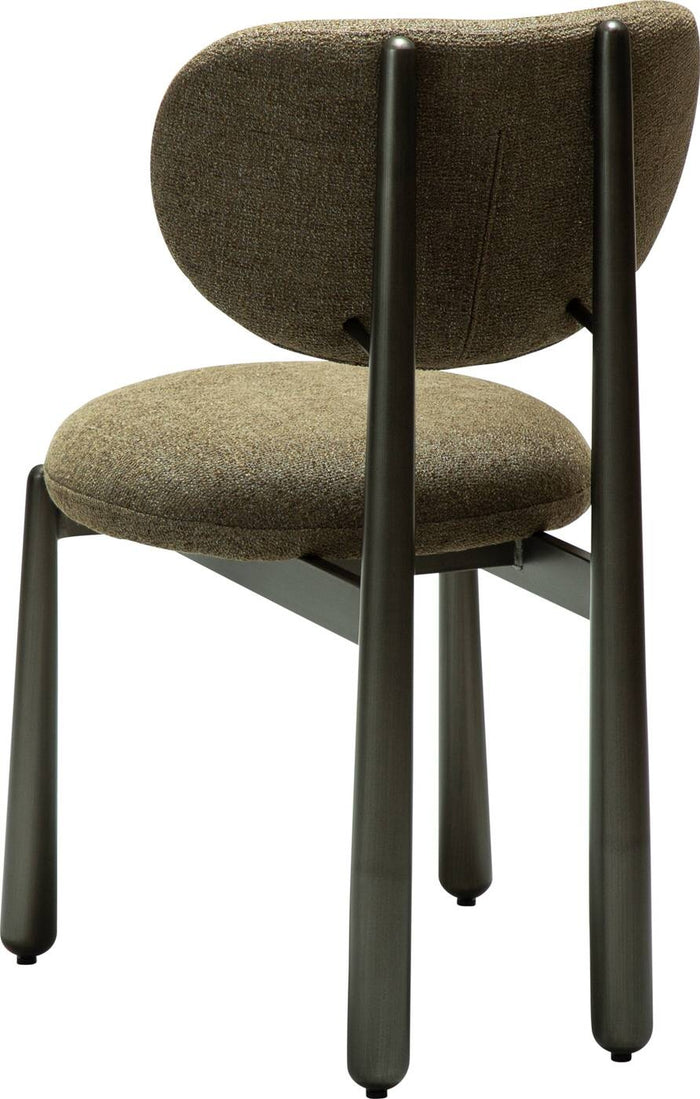 Dan-Form Woke Oljifgroen Bouclé Eetkamerstoel set van 2