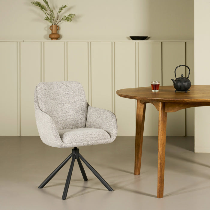 Eetkamerstoel Genk - Grijs - Textiel - 59x88x63cm (BxHxD)