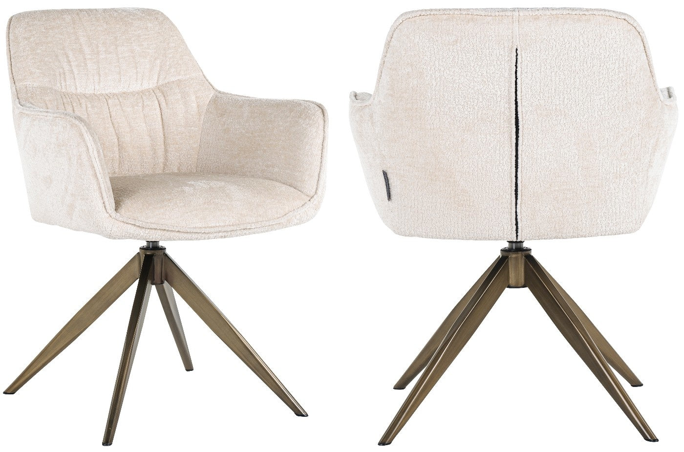 Richmond Interiors Aline Draaistoel Wit Chenille