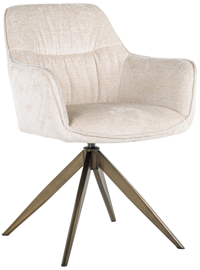 Richmond Interiors Aline Draaistoel Wit Chenille