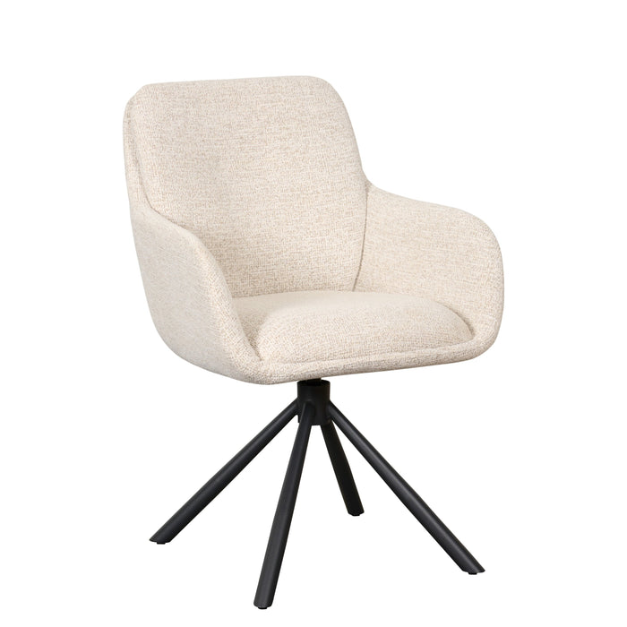 Eetkamerstoel Genk - Wit|Beige|Creme - Textiel