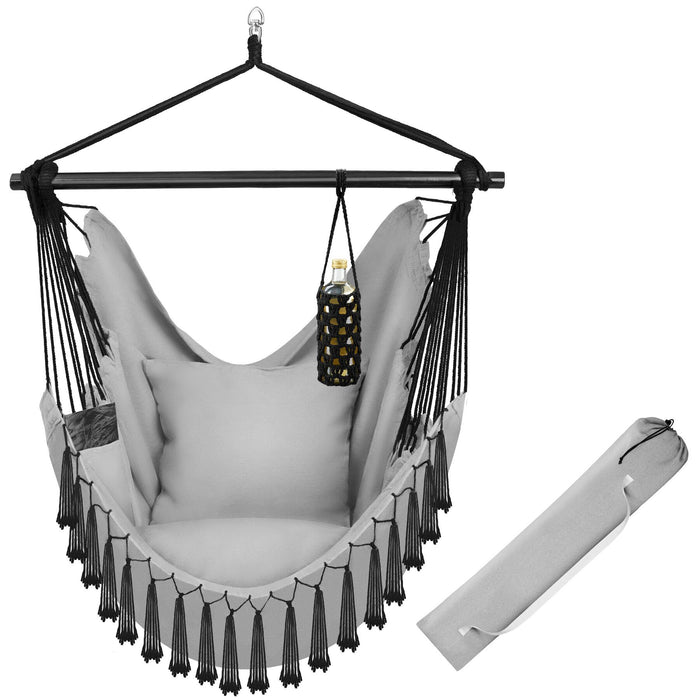 tectake® Hangstoel Malika, boho-stijl, draagkracht 150kg