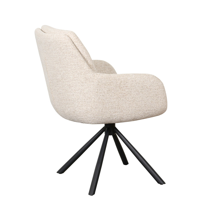 Eetkamerstoel Genk - Wit|Beige|Creme - Textiel