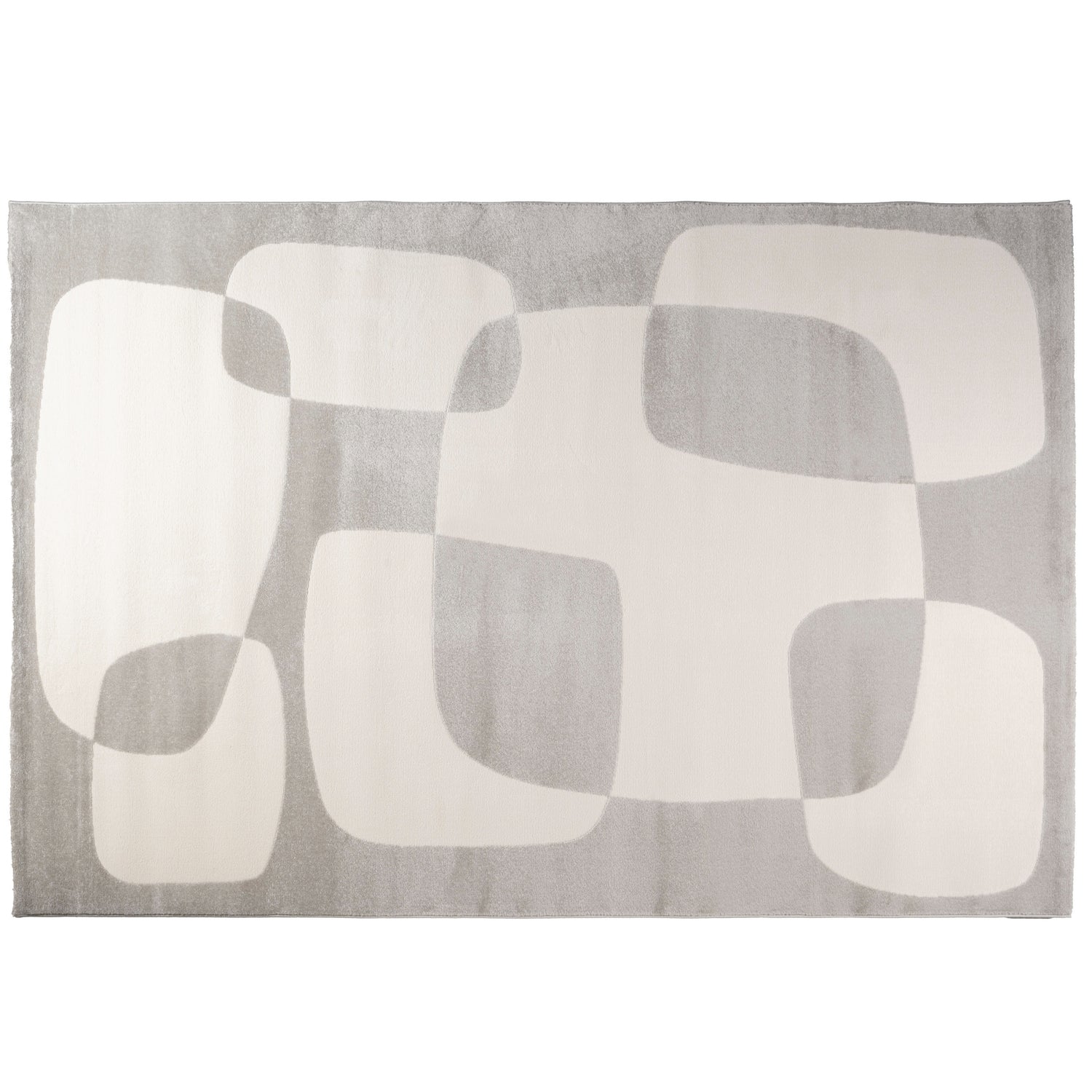 Vloerkleed Tim - Creme|Grijs|Wit - Textiel