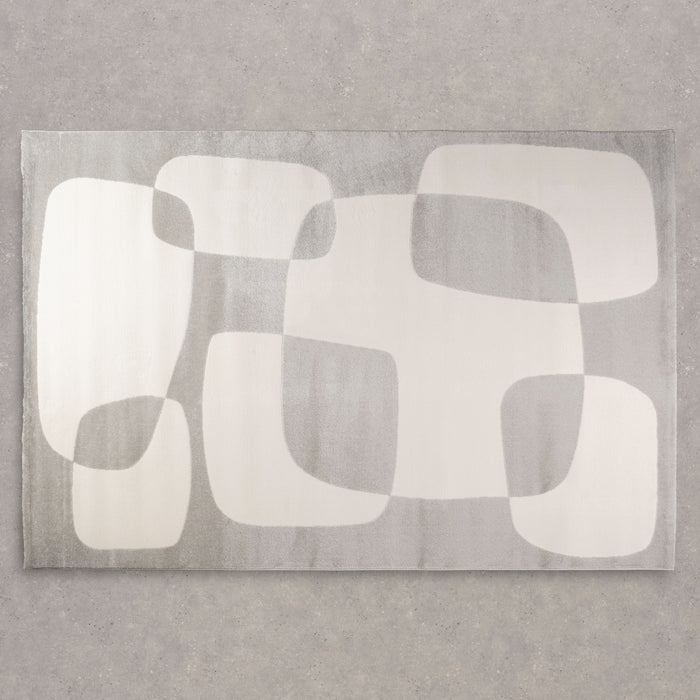 Vloerkleed Tim - Creme|Grijs|Wit - Textiel