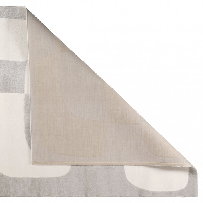 Vloerkleed Tim - Creme|Grijs|Wit - Textiel