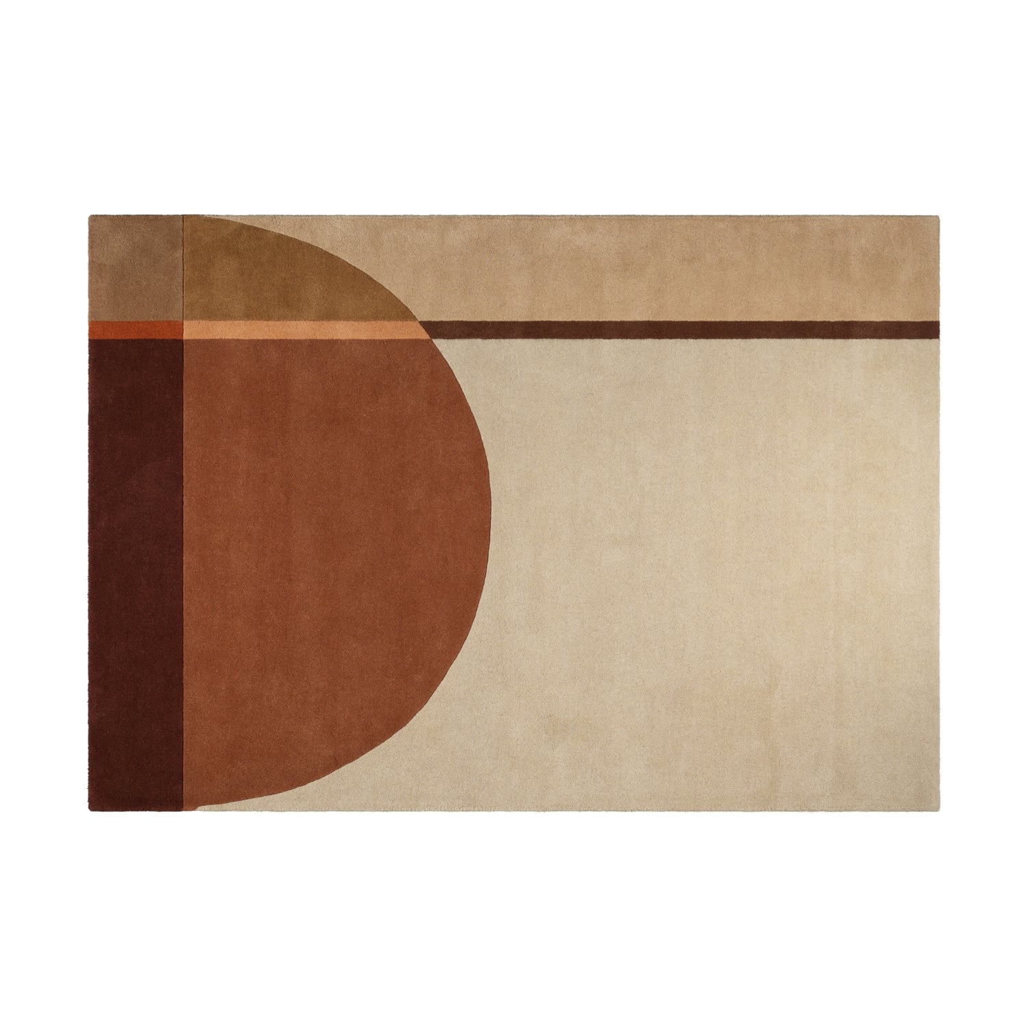 Vloerkleed Pam - Beige - 100% Wol - 160x1x230cm (BxHxD)