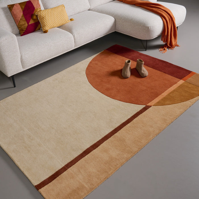 Vloerkleed Pam - Beige - 100% Wol - 160x1x230cm (BxHxD)