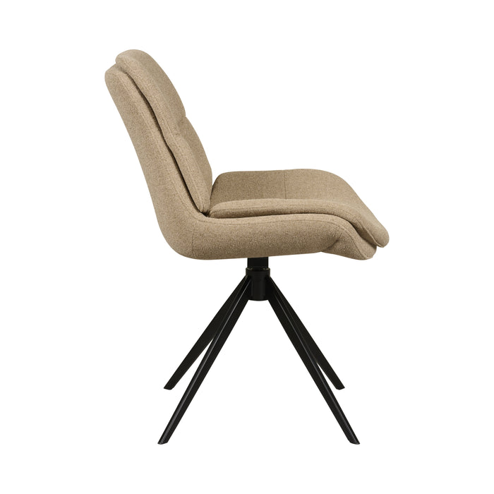 Eetkamerstoel Notion - Beige|Bruin - Textiel | Metaal