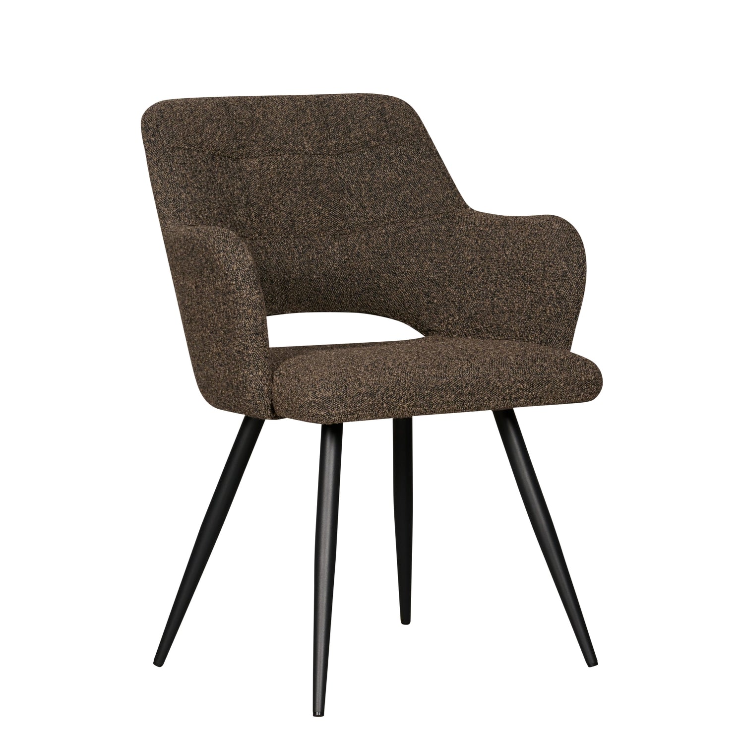 Eetkamerstoel Ziggy - Bruin - Textiel - 61x86x63cm (BxHxD)