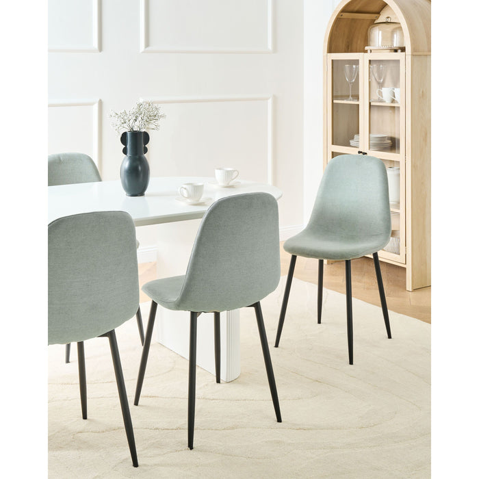 Beliani - CRANDALL - Eetkamerstoel set van 4 - Lichtgroen - Stof