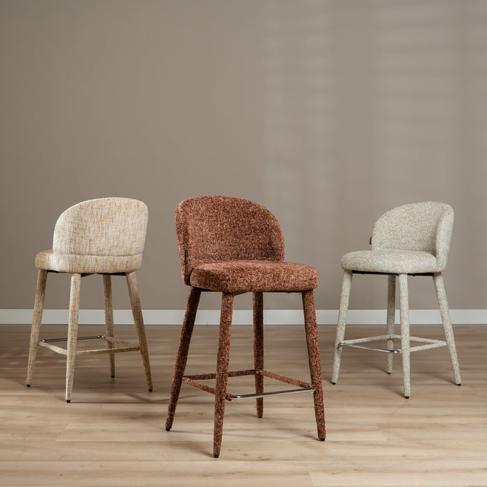 Bronx71 Barkruk Charlie chenille taupe 69 cm