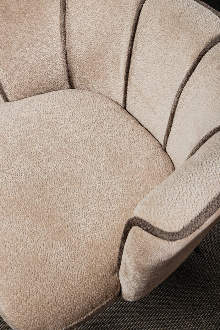 PTMD Nell Beige Dining Chair Aphrodite 3 Stripes