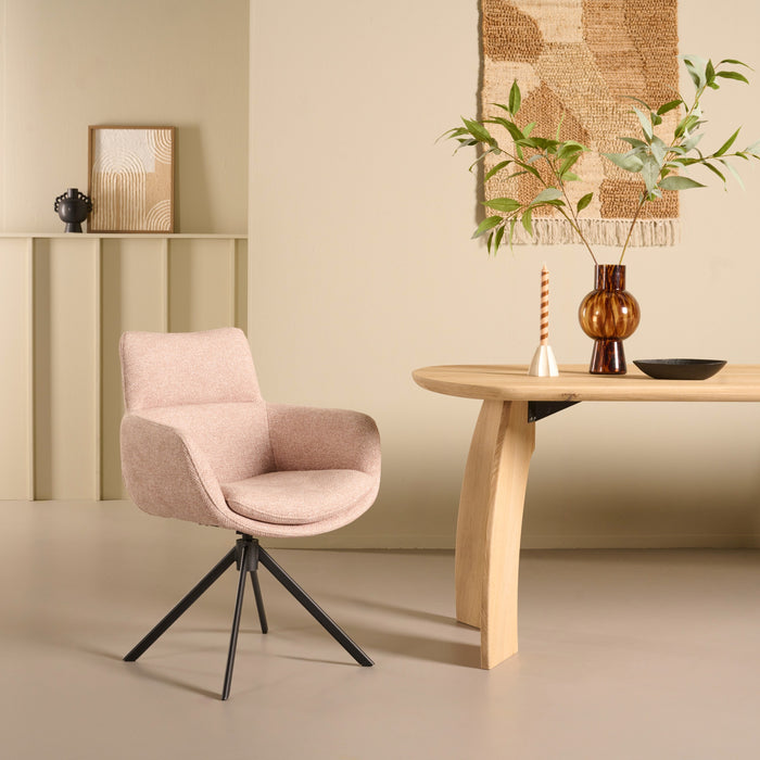 Eetkamerstoel Oland - Beige|Creme - Textiel