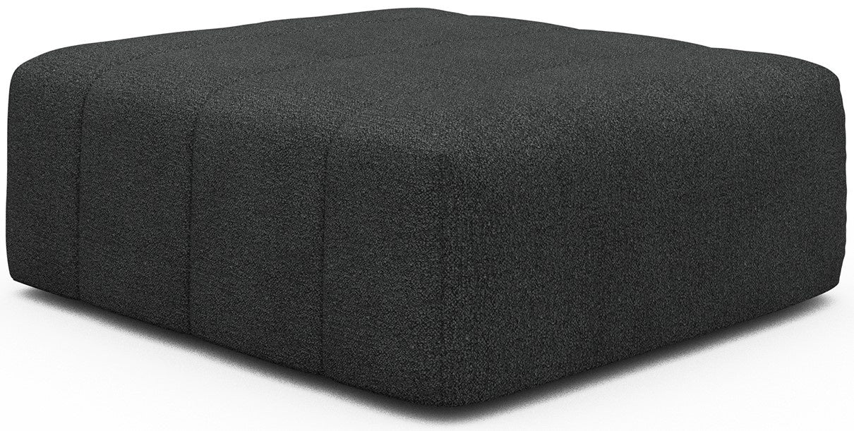 Kragelund Kornum Ottoman Houtskool Zwart Bouclé