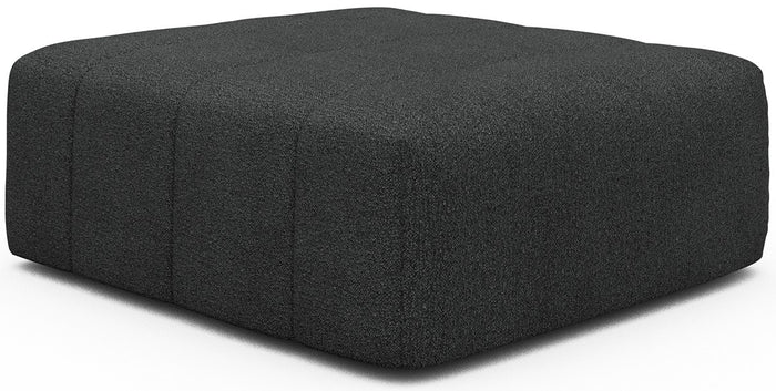 Kragelund Kornum Ottoman Houtskool Zwart Bouclé