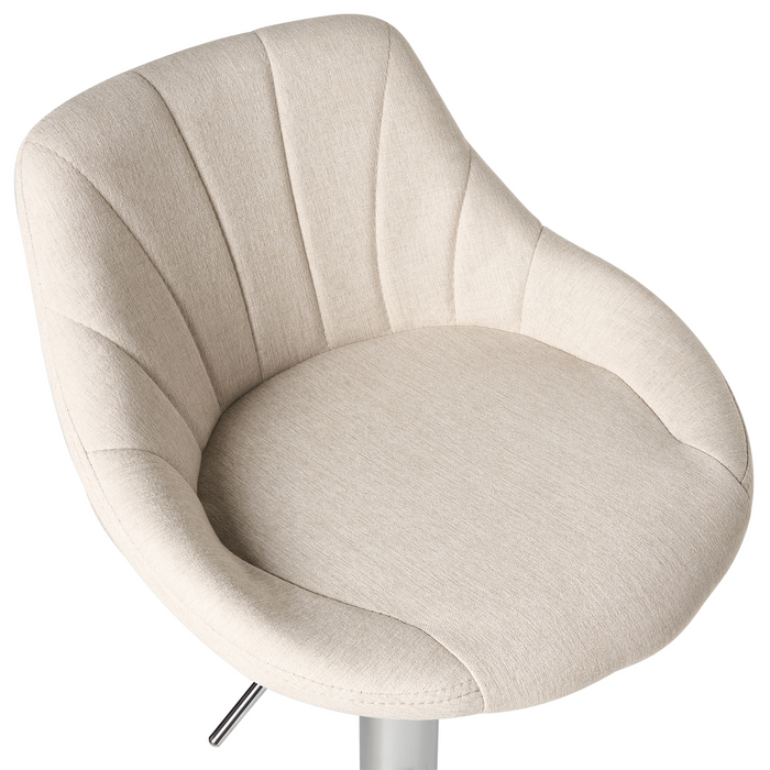 Beliani - LUCCA - Barkruk set van 2 - Lichtbeige - Stof