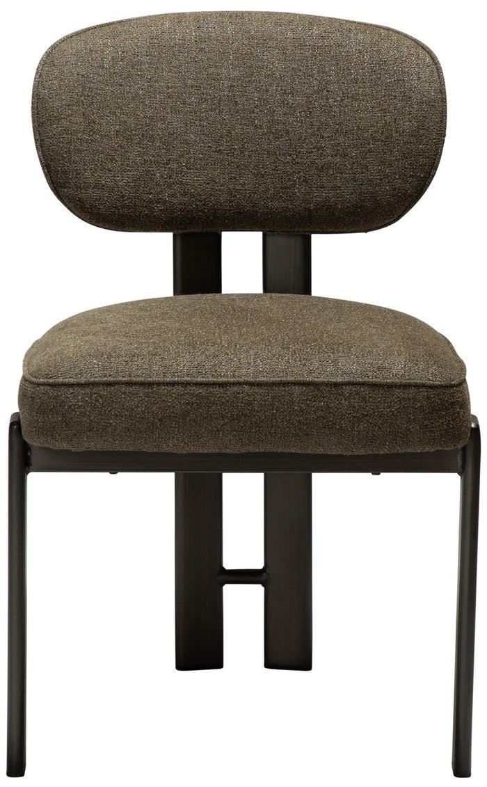 Dan-Form Duct Oljifgroen Bouclé Eetkamerstoel set van 2