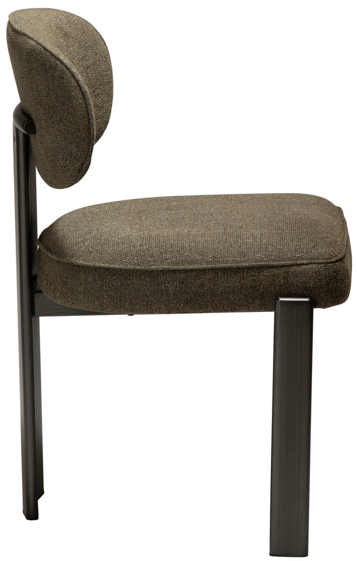 Dan-Form Duct Oljifgroen Bouclé Eetkamerstoel set van 2