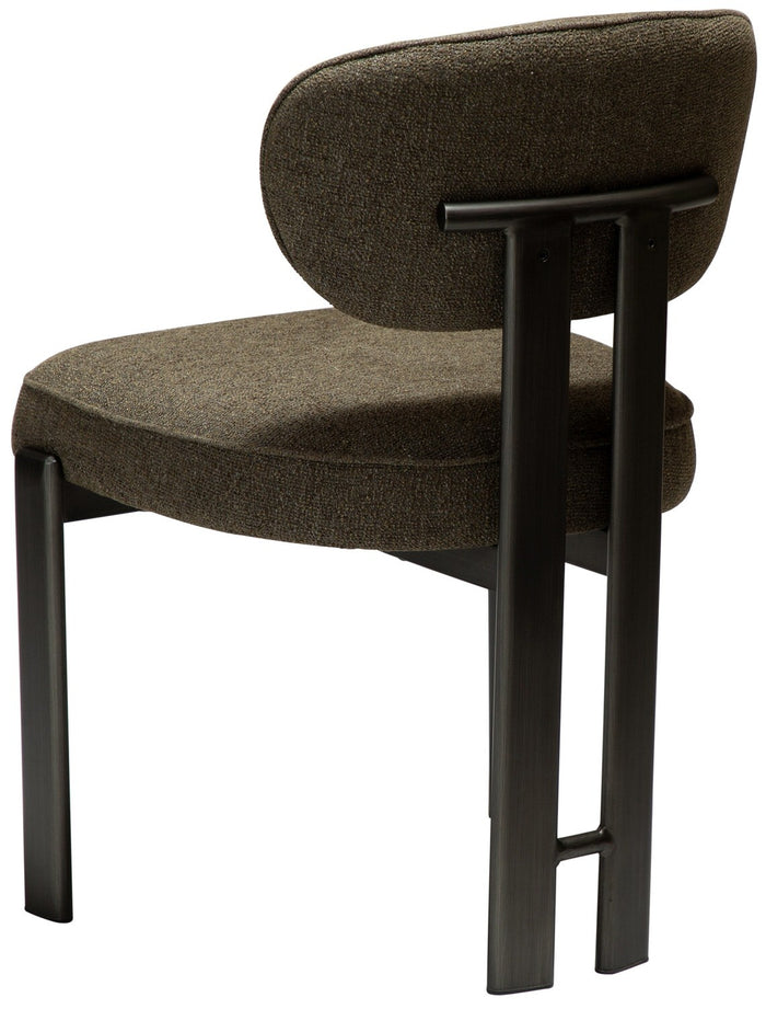 Dan-Form Duct Oljifgroen Bouclé Eetkamerstoel set van 2