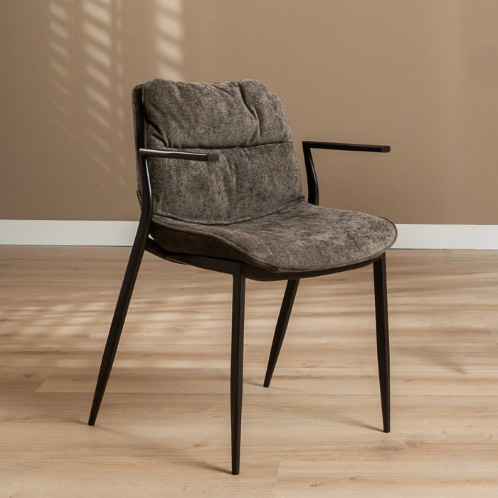 Bronx71 Velvet eetkamerstoel Trevi bruin