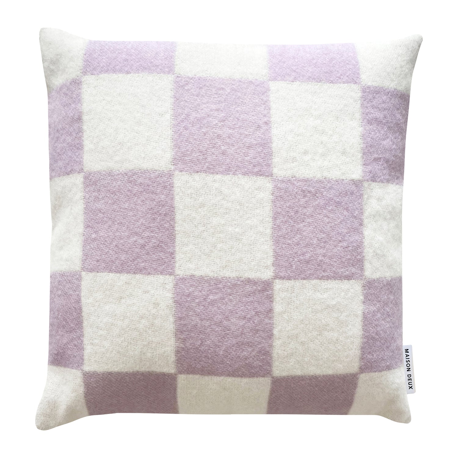 Maison Deux Checkerboard Kussenhoes - Lila / Wit
