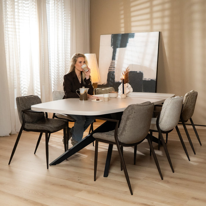 Bronx71 Velvet eetkamerstoel Trevi bruin