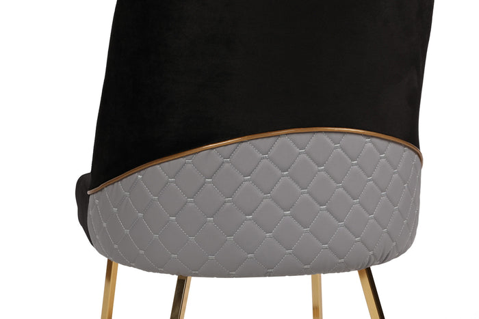 Giga Meubel - Eetkamerstoel Zwart Velvet - Madrid - Set van 2