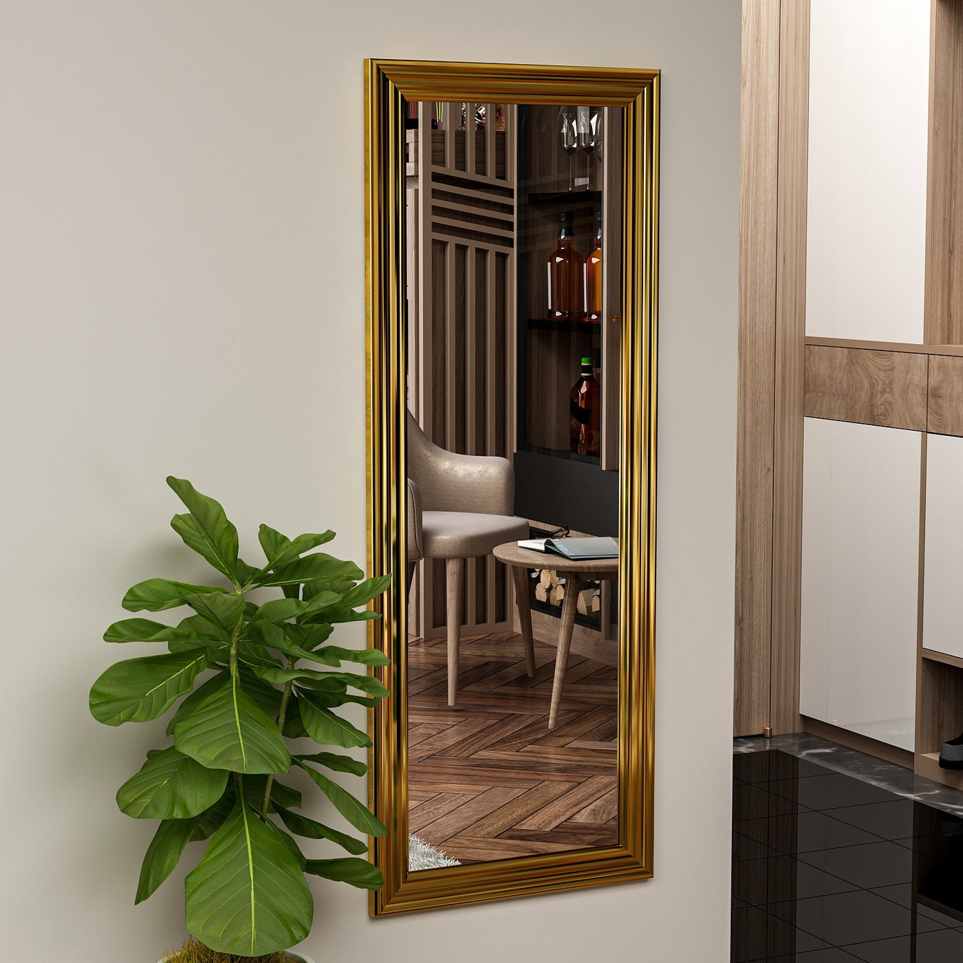 Giga Meubel - Spiegel Rechthoek Goud - 40x3x105cm - Smooth