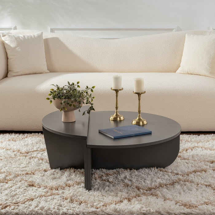 Giga Meubel - Salontafel Rond Antraciet - 90x90x35cm - Orion