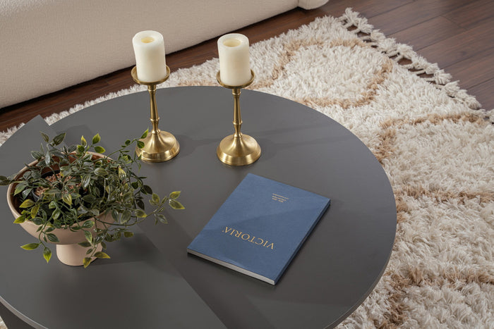 Giga Meubel - Salontafel Rond Antraciet - 90x90x35cm - Orion