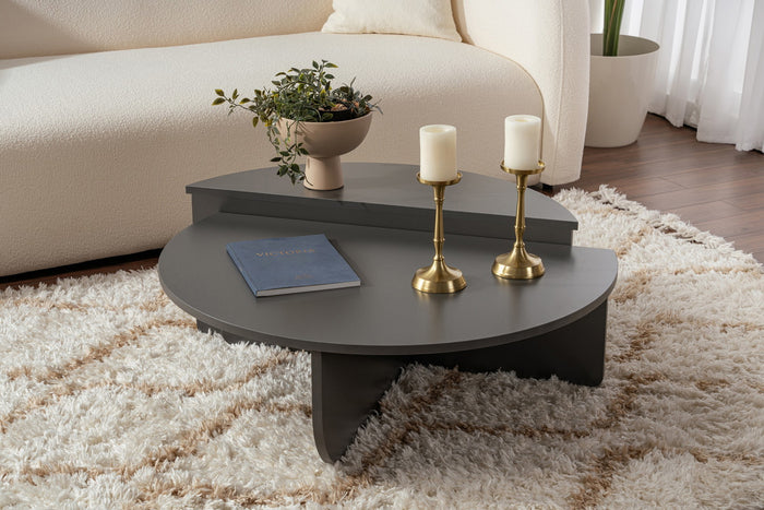 Giga Meubel - Salontafel Rond Antraciet - 90x90x35cm - Orion