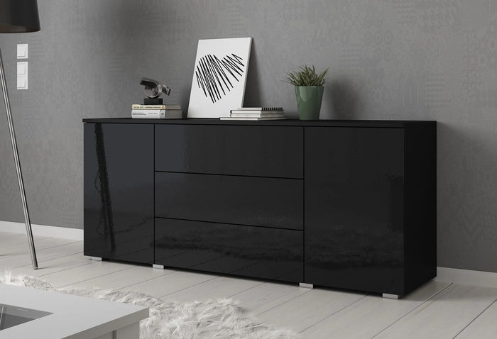Meubella - Dressoir Pure - Zwart - 150 cm