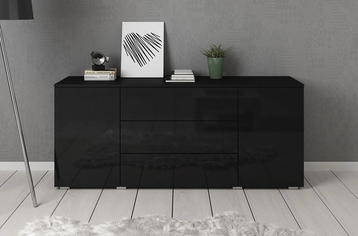 Meubella - Dressoir Pure - Zwart - 150 cm